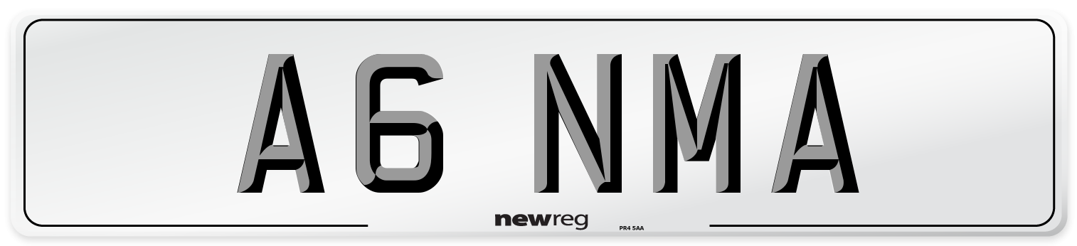 A6 NMA Number Plate from New Reg